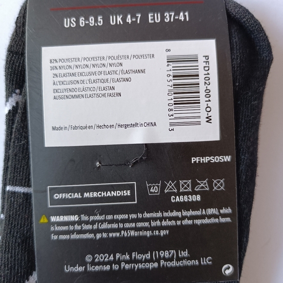 80s Rock Band Socks Women's Size 6-9.5 Black Set Of 2 - Picture 7 of 7